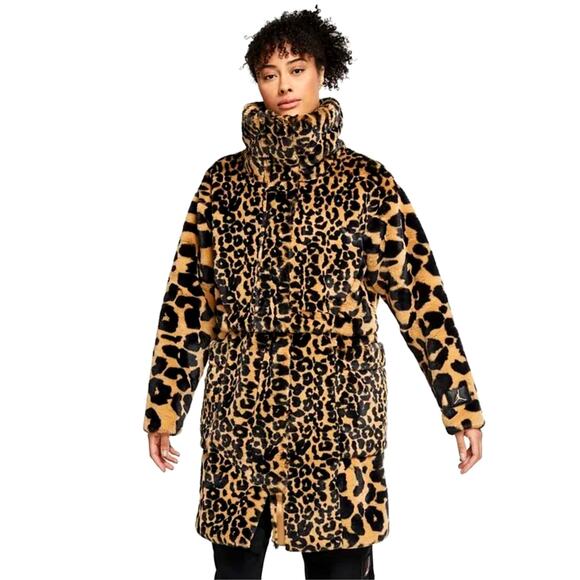 Jordan Jackets & Blazers - Jordan NEW Court to Runway Women's Faux Fur Jacket Coat Size XS Animal Print